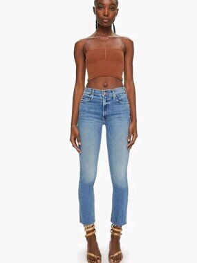 MOTHER | The Mid Rise Dazzler Ankle Fray Jeans in We The Animals